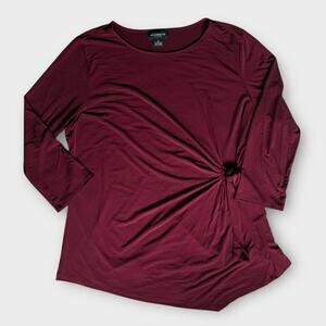 Liz Claiborne NEW Red Ruched Blouse XL